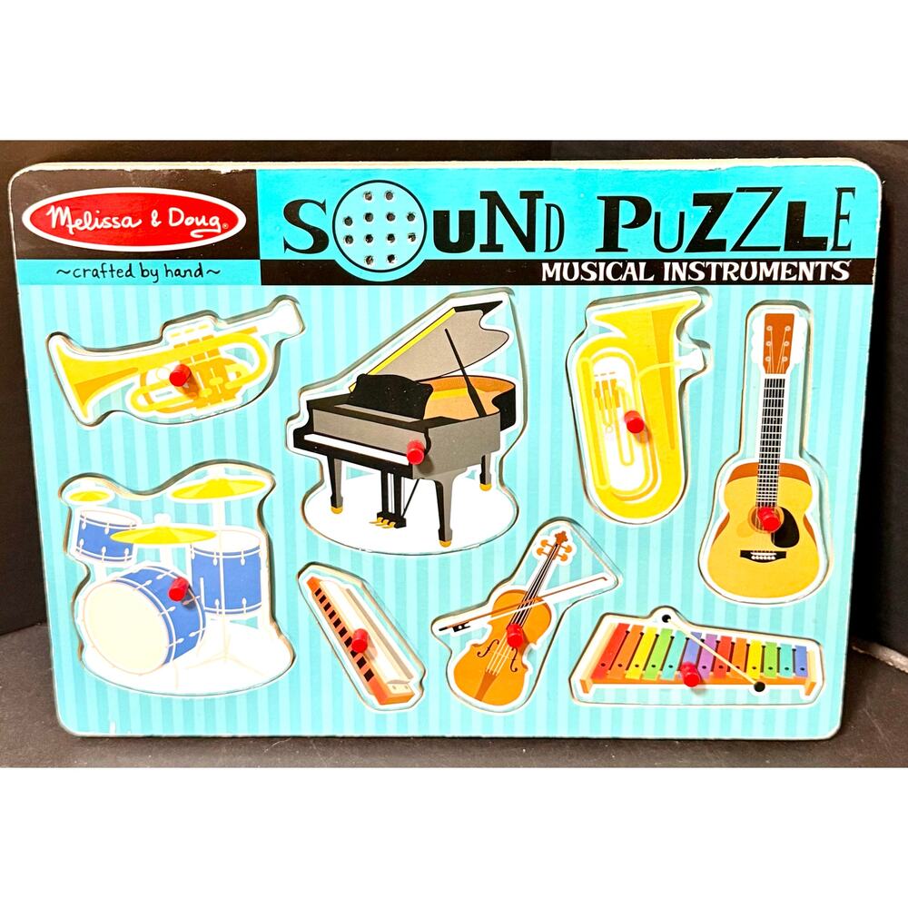 Melissa & Doug Musical wooden Instruments Sound peg Puzzle preowned